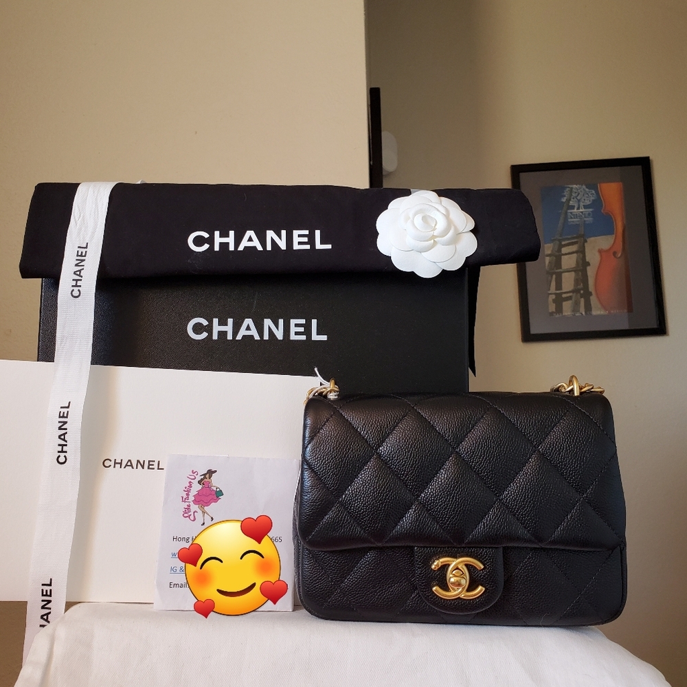 Chanel Sweetheart Mini Bag Black Caviar Gold Hw Fit Iphone 17